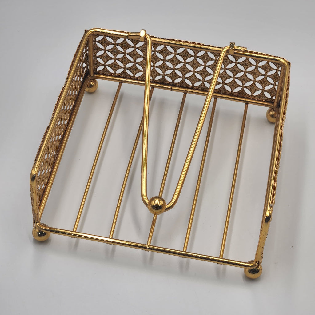Napkin Holder, Golden Square Napkin Rack for Dining and Cafe Tablecloth Storage ,Decorative Napkin Clip Box, Home Decoration, Tissue holder