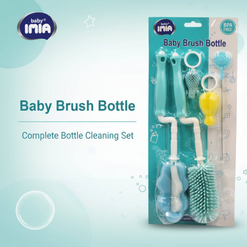 5-Piece Baby Bottle Cleaning Brush Set – Multi-Use Bottle, Nipple & Straw Brushes