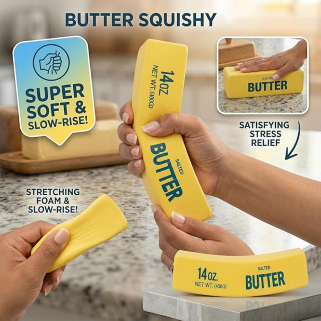 Butter Stick Squishy Toy – Slow-Rising Soft Stress Relief Foam Squeeze Toy