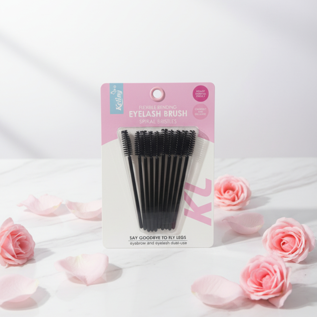 Keliny Flexible Bending Eyelash Brush Set – Spiral Bristles for Eyebrow & Lash Dual-Use