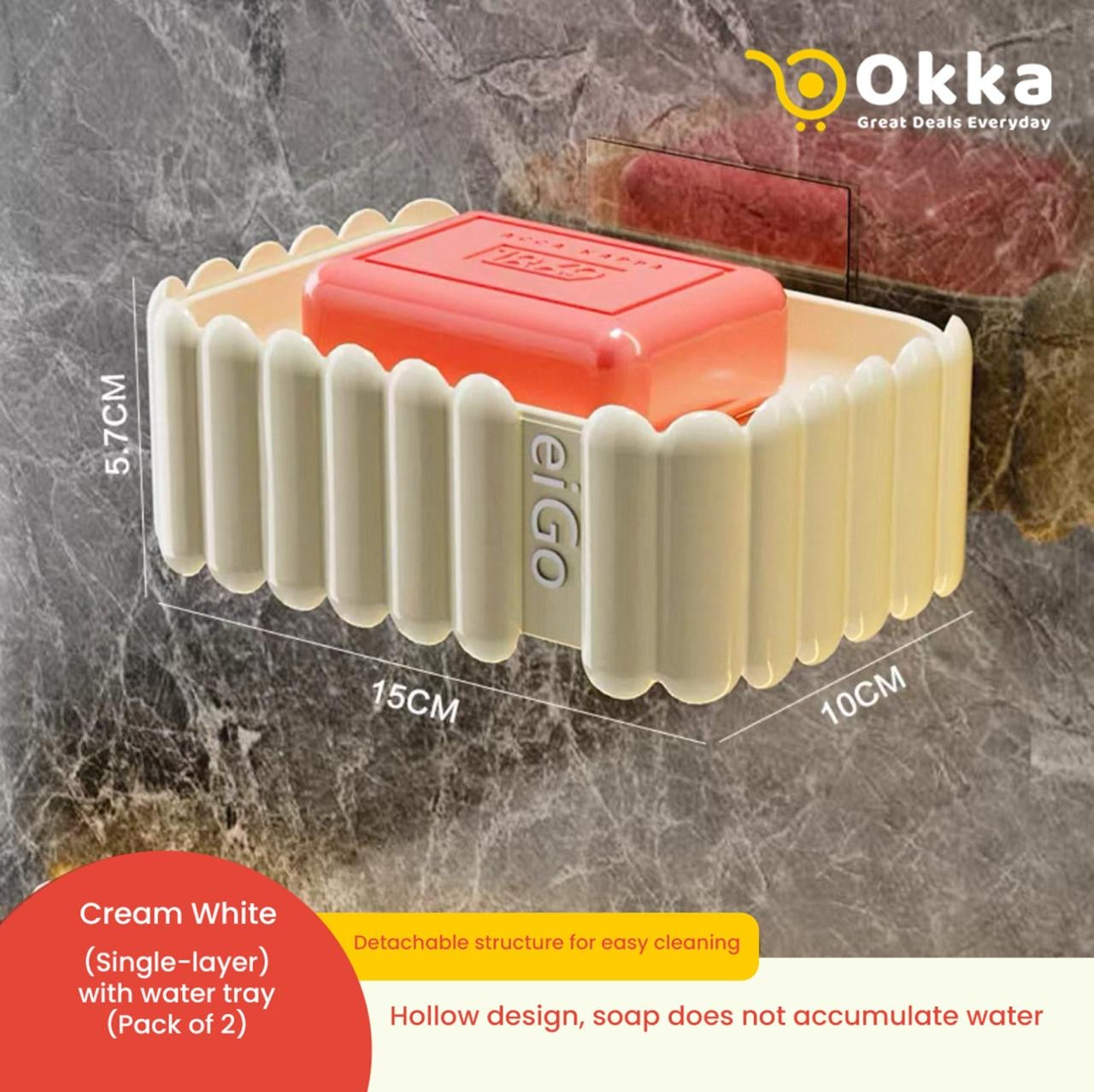 1pc Double-Layer Rotatable Suction Cup Soap Holder - Durable Plastic Wall-Mounted Organizer for Soap, Toothbrush & Bath Accessories, Space-Saving Bathroom Storage, Bathroom Accessories