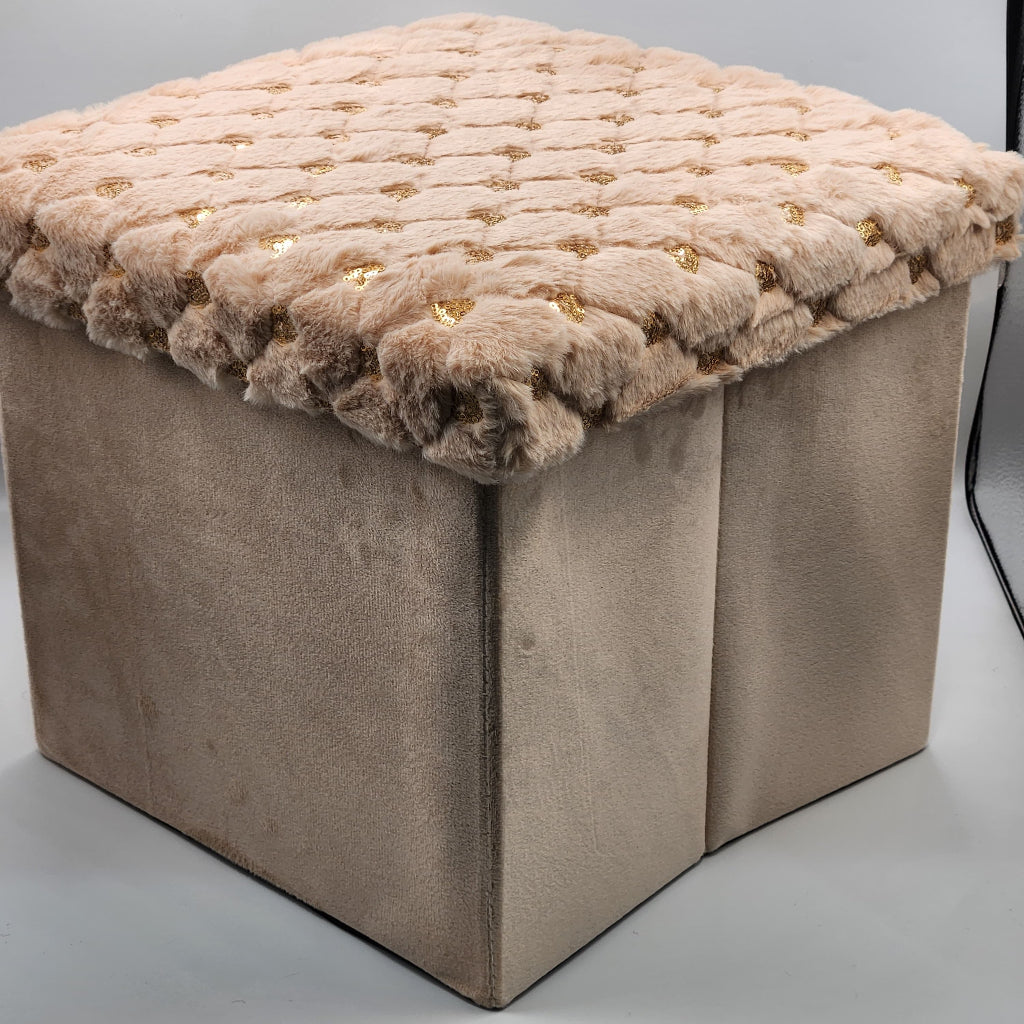 Foldable Stool Ottoman Durable Storage Box for Bedroom Hotel Farmhouse Hall Apartment Villa,Gift box