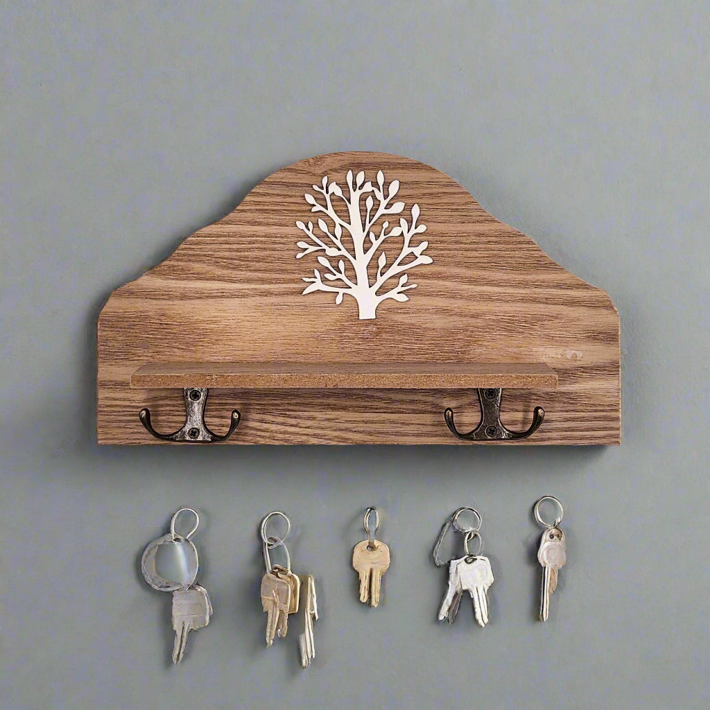 Home Key Holder - The Latest Wooden Key Hook Holder, Suitable for The Front Door, Creative Key Chain Storage, Fashionable Home Decoration Hanging Storage