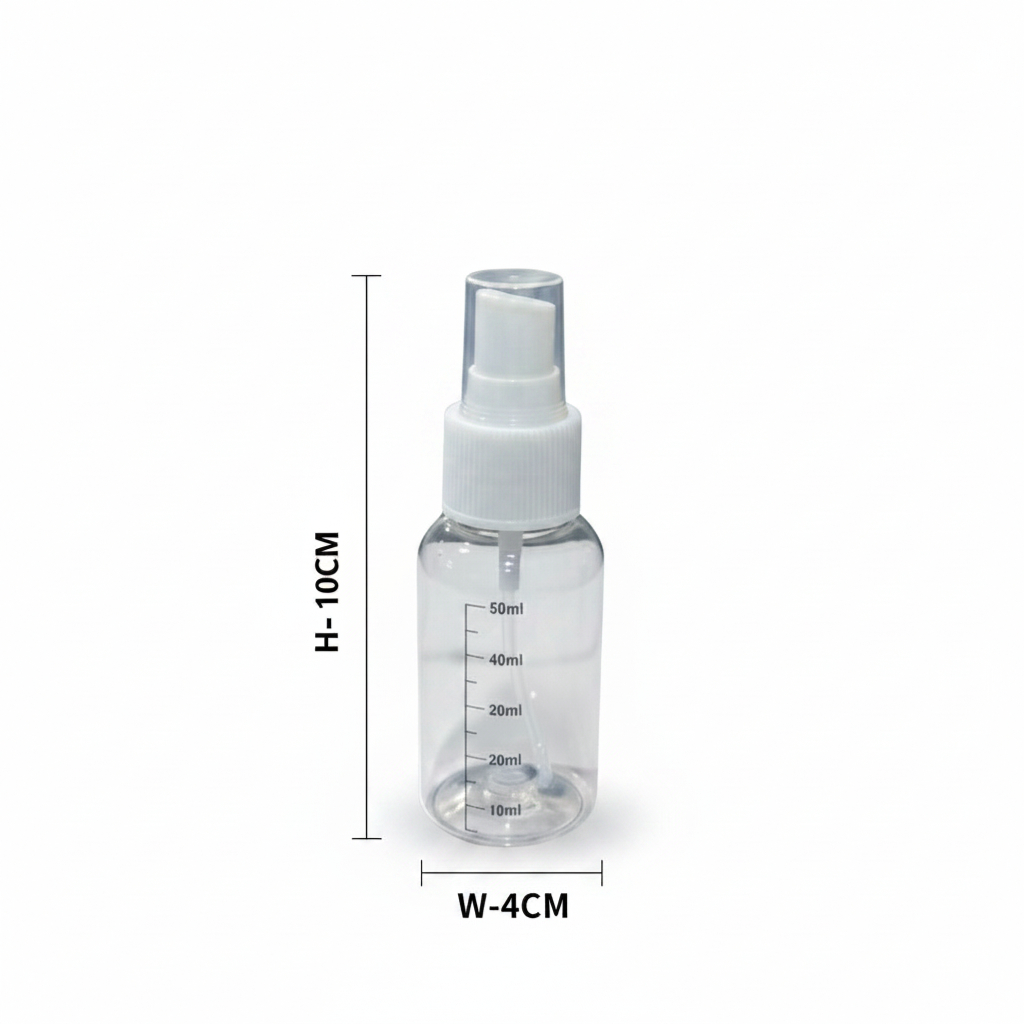 50ml Clear Travel Spray Bottle – Graduated Refillable Fine Mist Atomizer for Skincare, Toners, and Travel Essentials