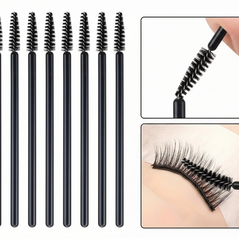 Keliny Flexible Bending Eyelash Brush Set – Spiral Bristles for Eyebrow & Lash Dual-Use