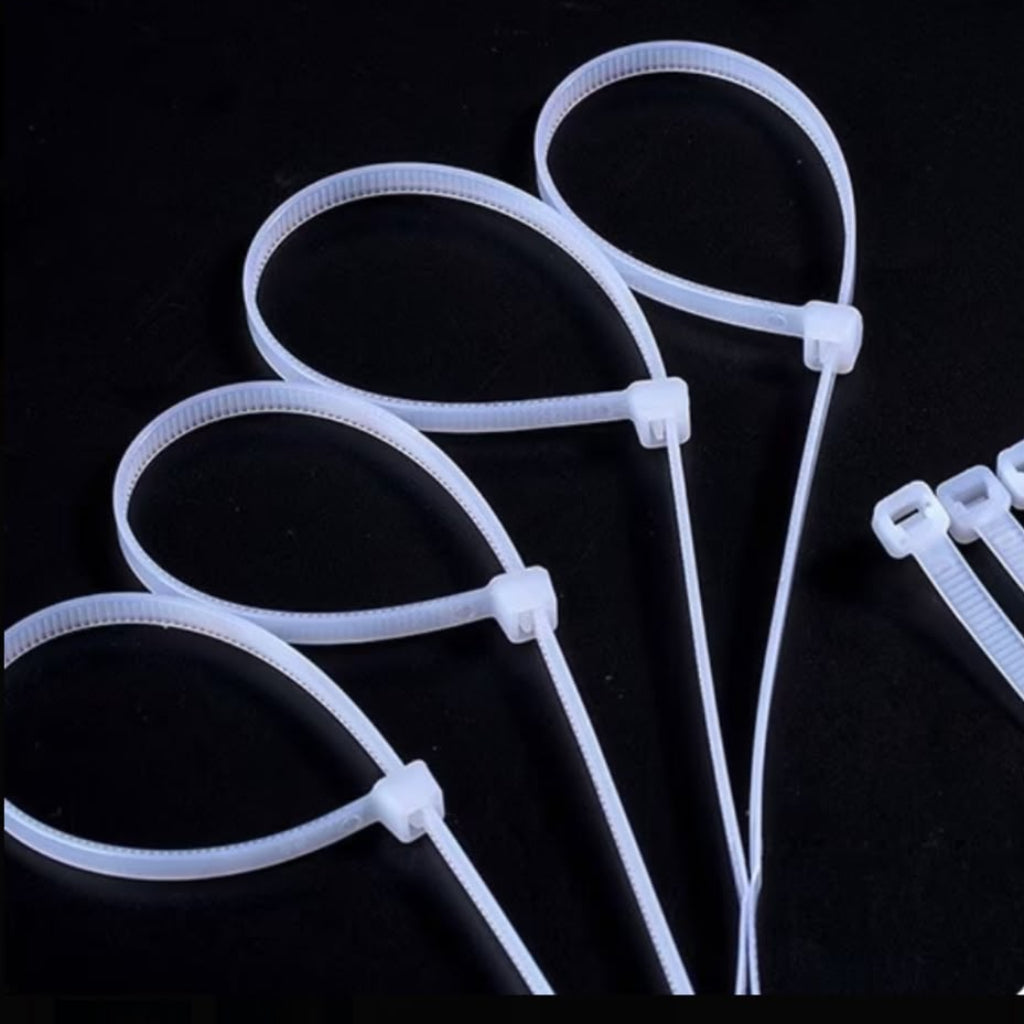 100 PCS Nylon Cable Ties (3.6 x 150mm) – White
