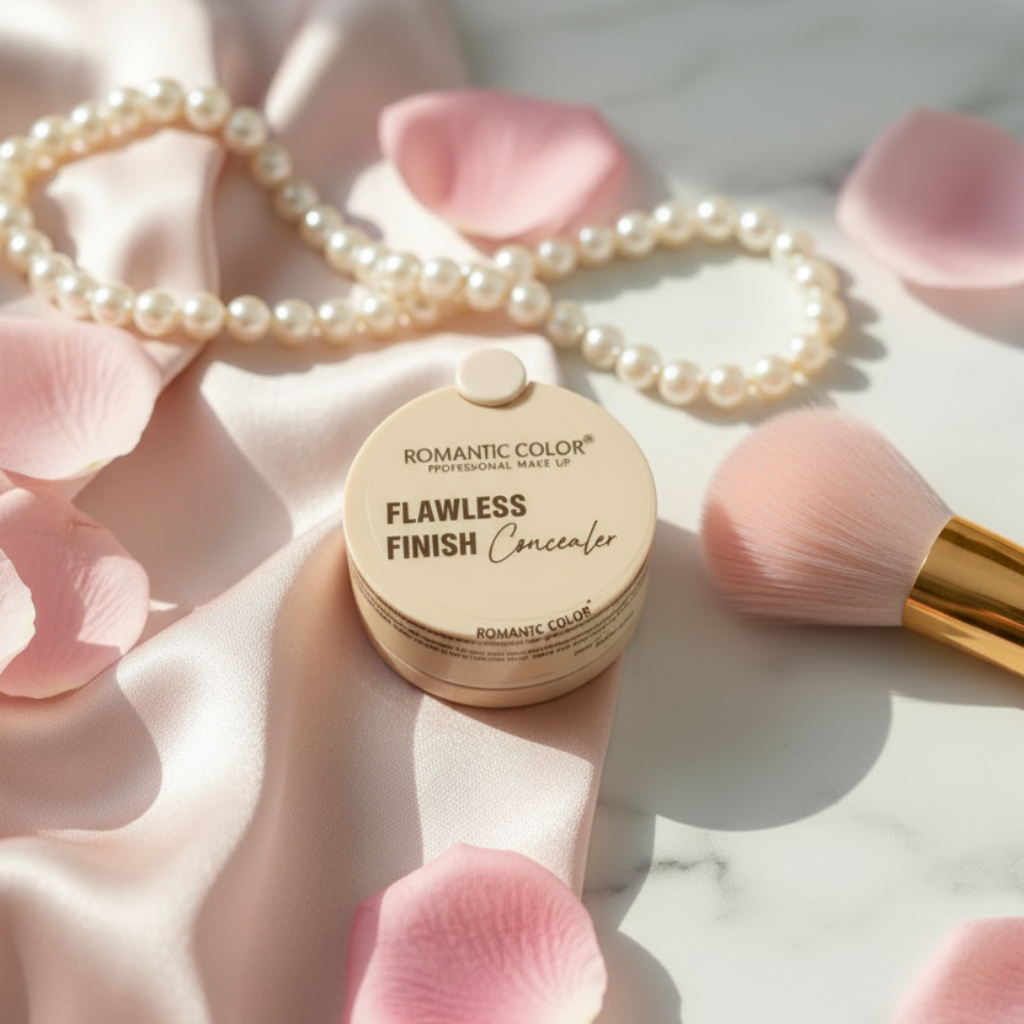 Romantic Color Flawless Finish Concealer – High-Coverage Matte Cream Concealer Pot for Dark Circles and Blemishes