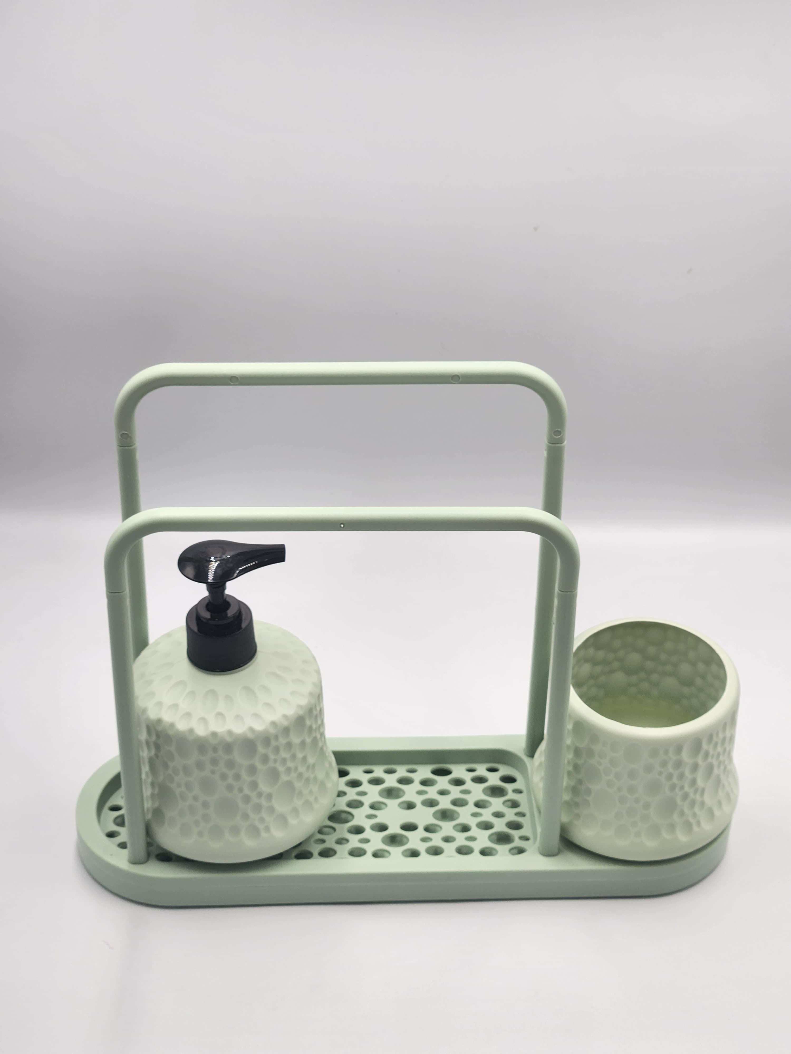 Kitchen Drainer Multi-use Dishcloth Holder Dish Cloth Rack Draining Sponge Rack Kitchen Sponge Rack Rag Storage Rack Rag Holder Kitchen Gadgets Dishcloth Holders Sponge Drain Rack, Green&white