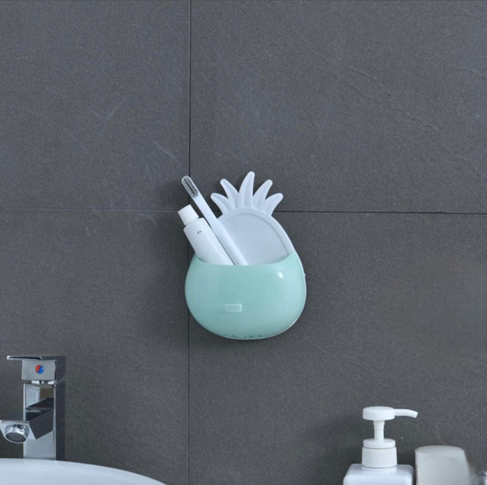 Wall-Mounted Bathroom Organizer - No-Drill Toothpaste & Comb Holder for Countertop Storage,Size 13cm x 18cm ,Open Storage Bins for Home Organization…