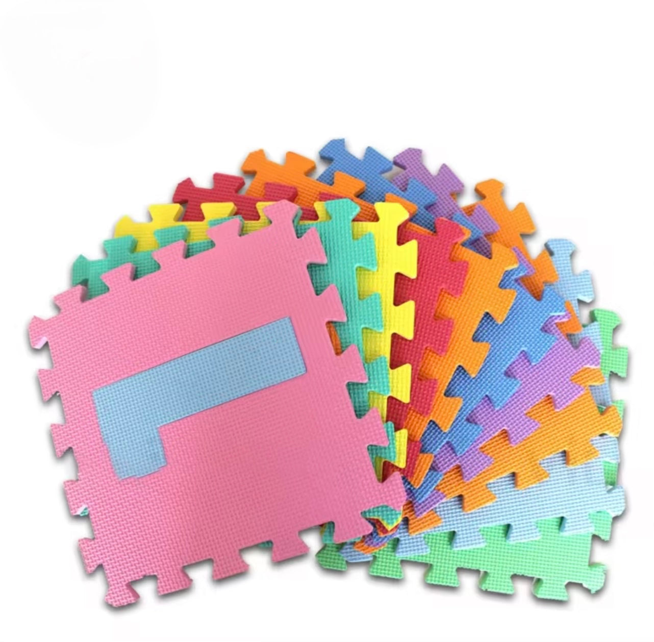 Muzze Mat Kids ABC ، ​​26 TLG Kids غير زرقاء Eva Kids Buzzles Mat Play Mat كبيرة يمكن إرفاقها ، كل قطعة 30 × 30 × 1 سم ، حصيرة أحذية