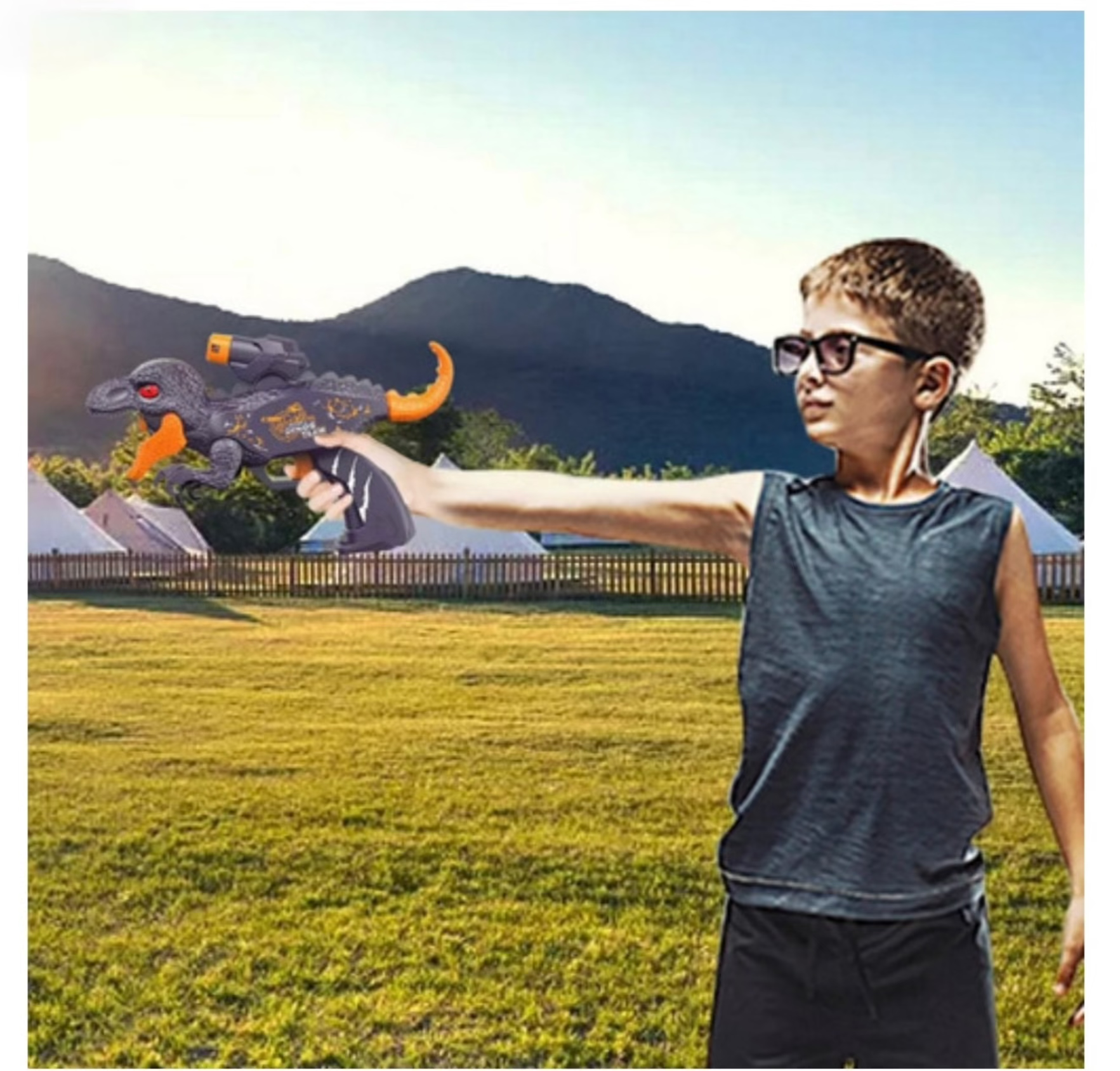 Dinosaur Toys Soft Bullet Gun Soft Foam Darts Blaster Shooting Toy Gun for Boys Girls Indoor Outdoor Play Toys