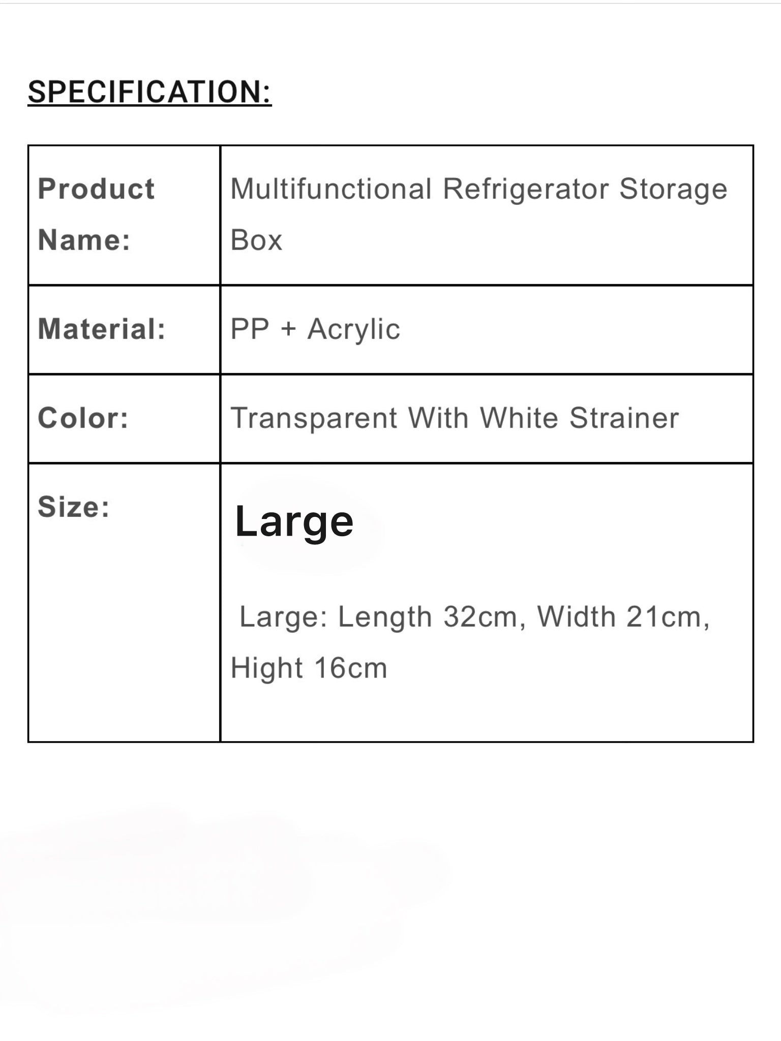 Acrylic Food Storage box Tightly Sealed Plastic Lid With Drainage Plate And High Quality Material Practical For Kitchen - Transparent White