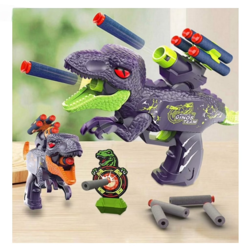 Dinosaur Toys Soft Bullet Gun Soft Foam Darts Blaster Shooting Toy Gun for Boys Girls Indoor Outdoor Play Toys