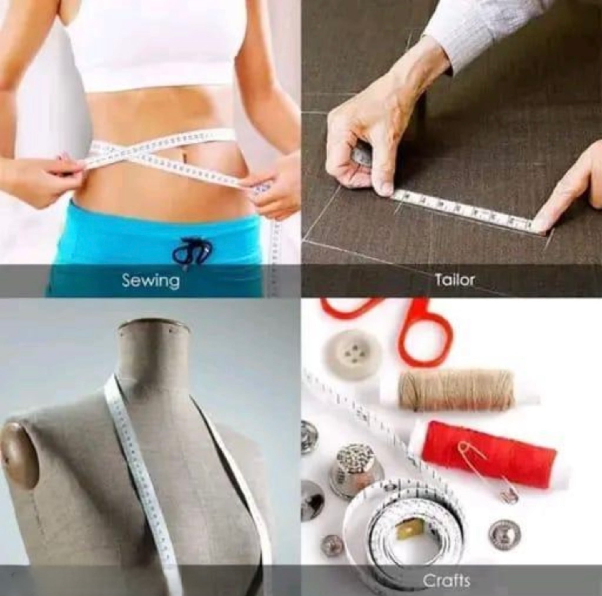 Crafts Tailoring Combo 3 Items Folding Scissors & sewing-thread Multi...