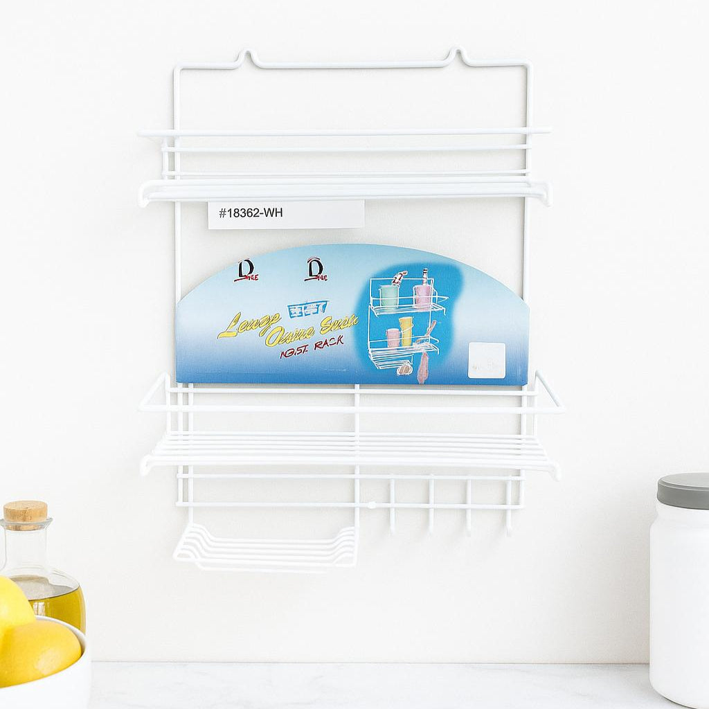 Heavy-Duty White Bathroom Over-The-Toilet Storage Shelf Organizer..